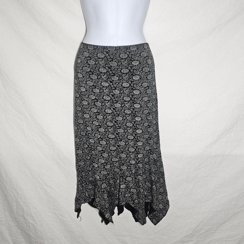 Vintage y2k patterned whimsigoth assymetrical midi skirt
